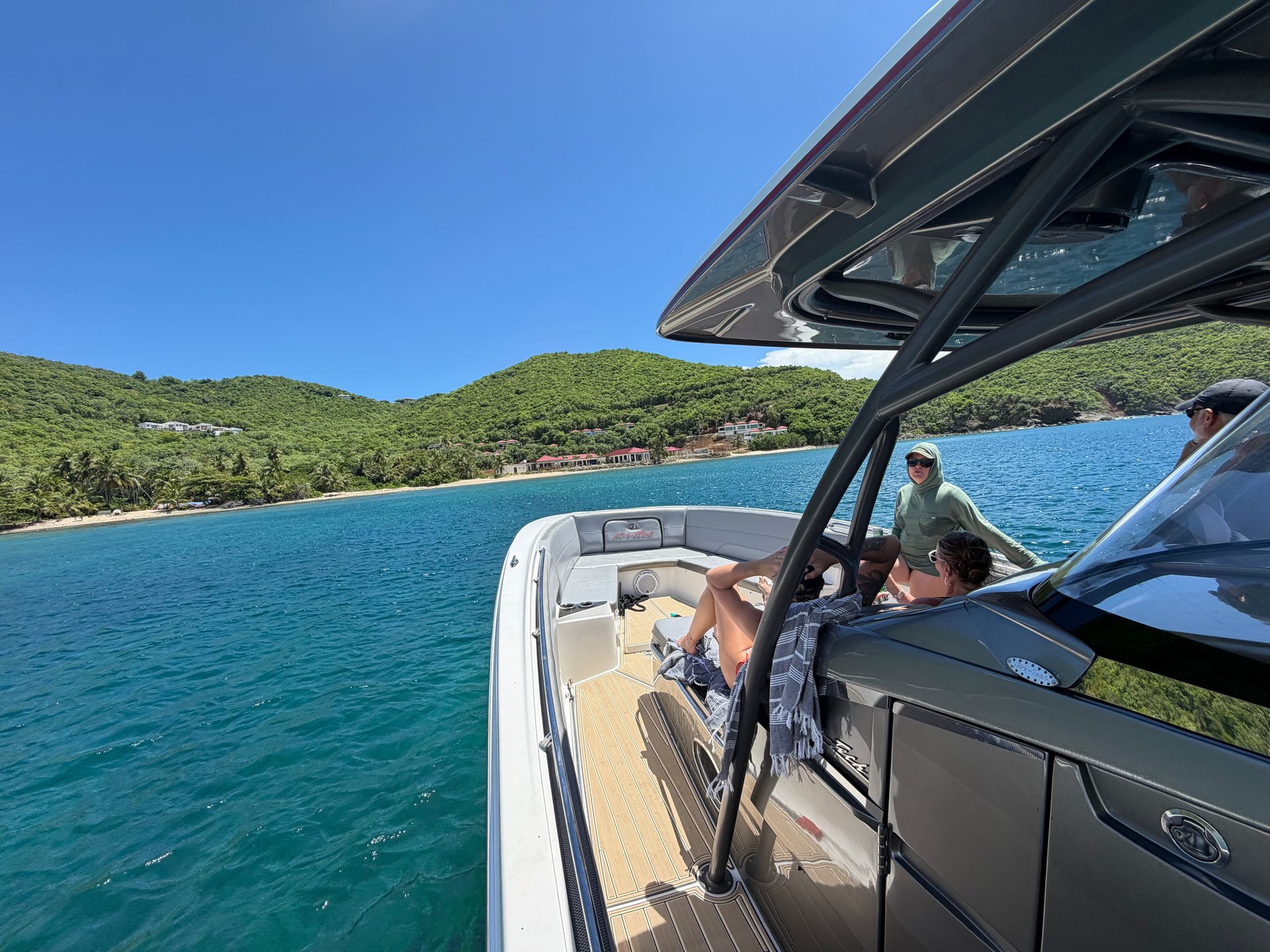 Aft deck seating aboard the Lusso